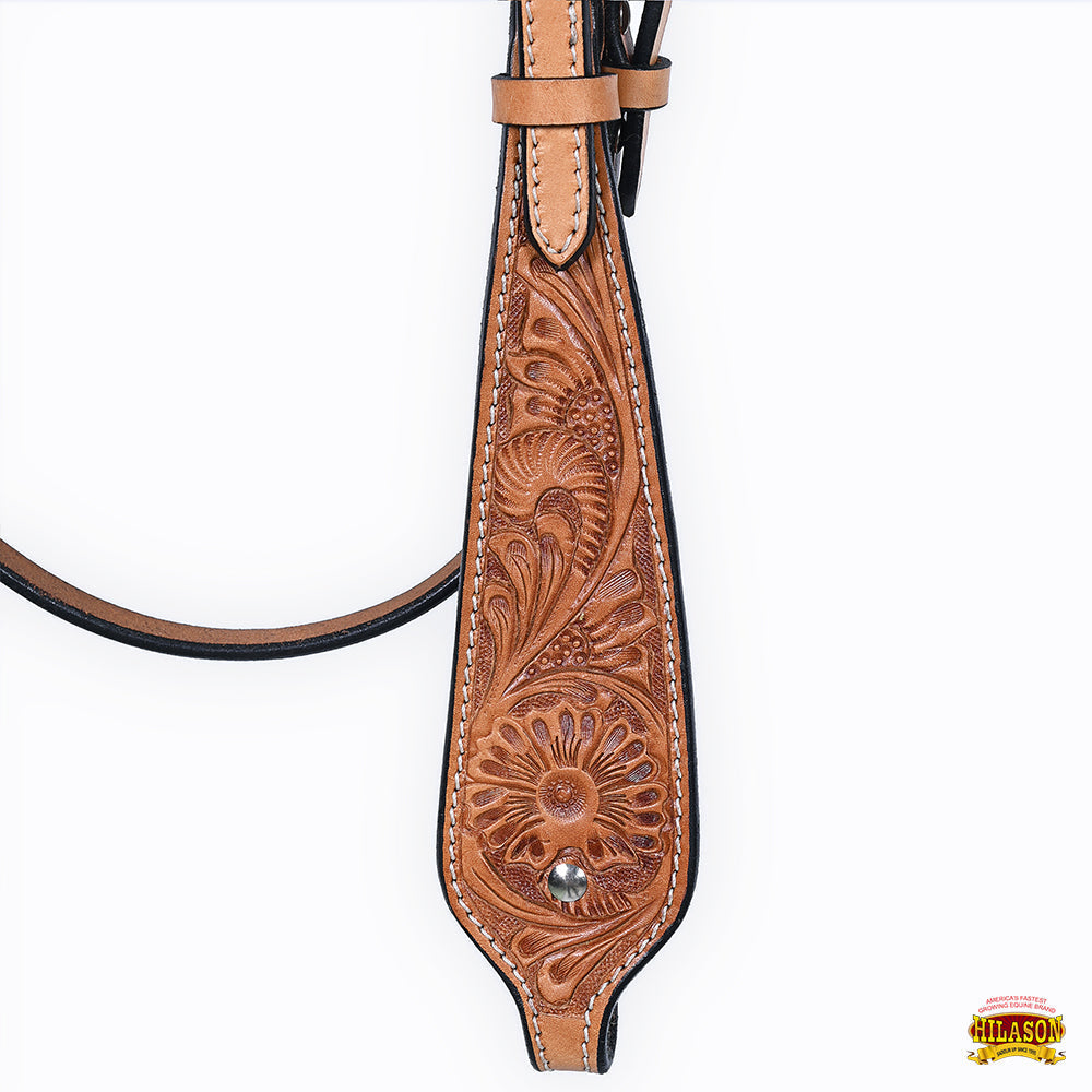 Hilason Western Horse Floral Headstall Breast Collar American Leather Tack Set