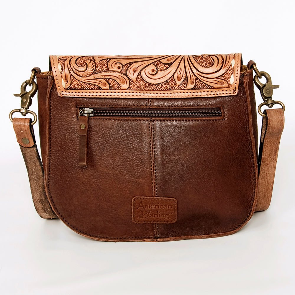 American Darling Messenger Hand Tooled Hair On Genuine Leather women bag western handbag purse