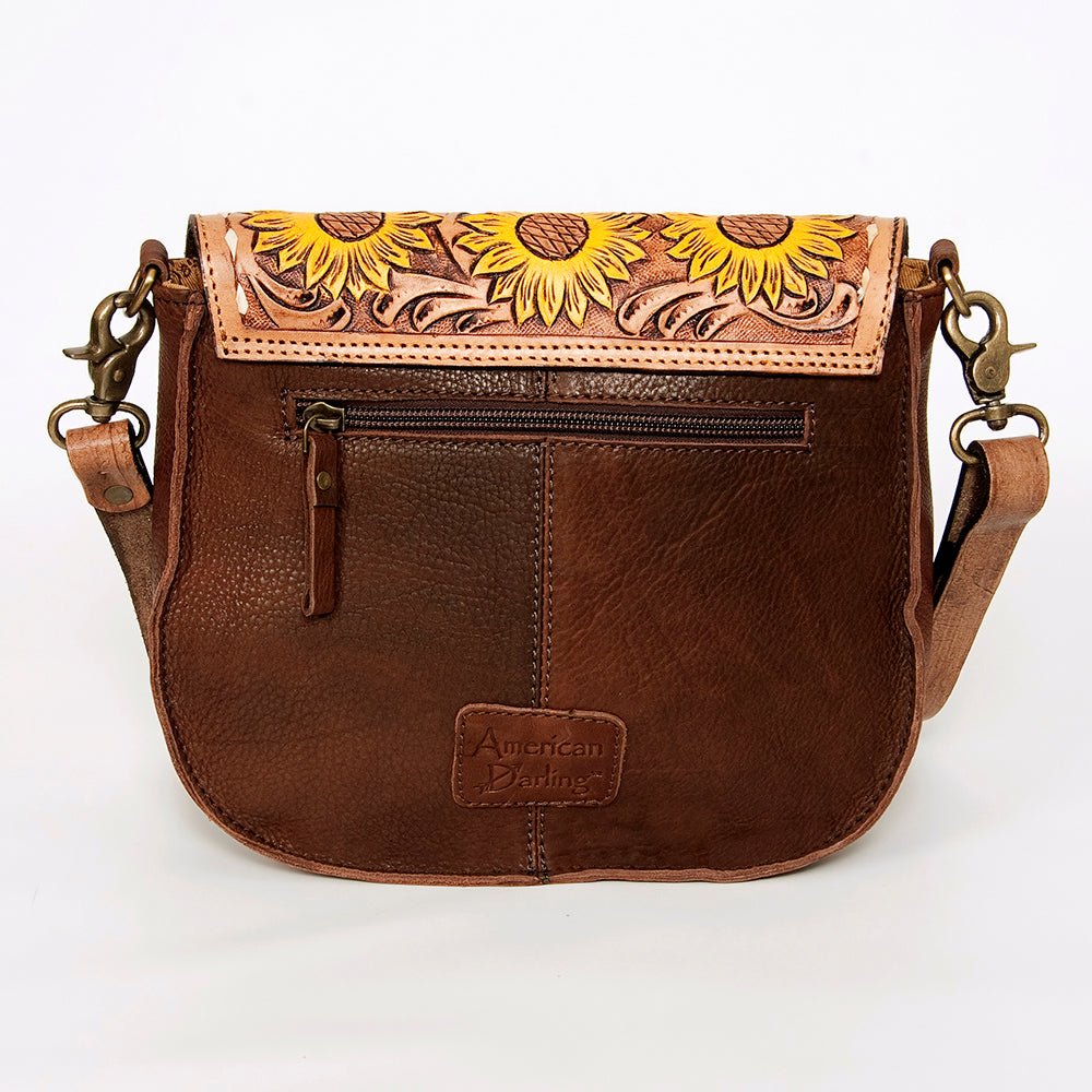 American Darling Messenger Hand Tooled Hair On Genuine Leather women bag western handbag purse