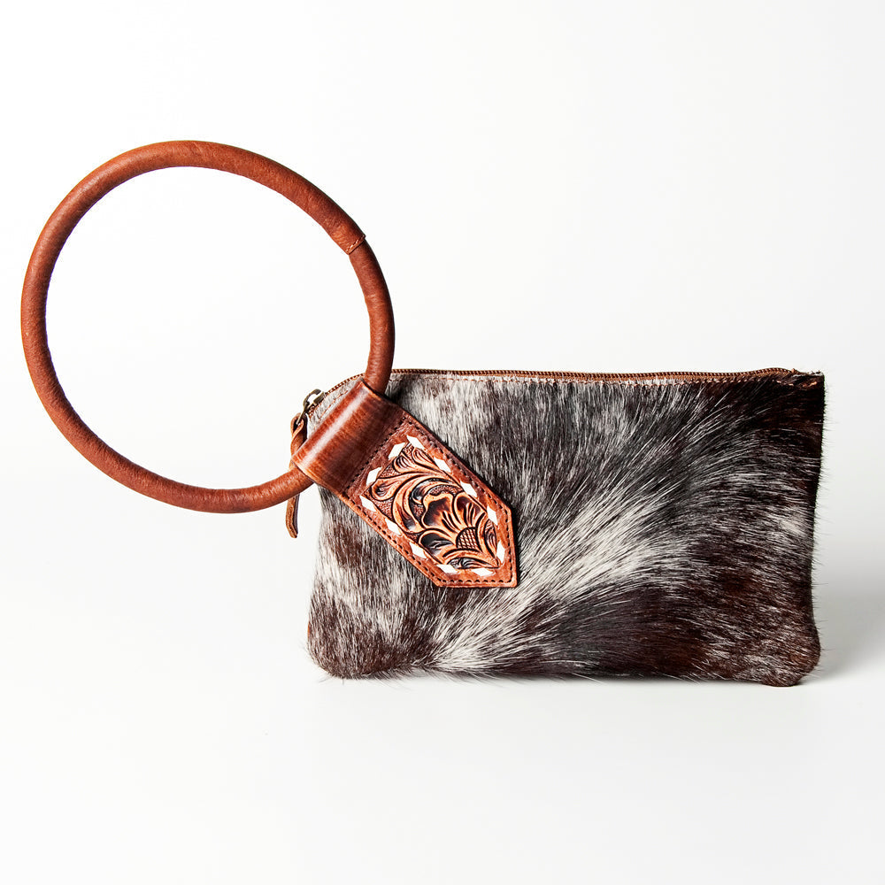 American Darling Wristlet Hand Tooled Hair On Genuine Leather Western Women Bag | Handbag Purse Travel Clutch