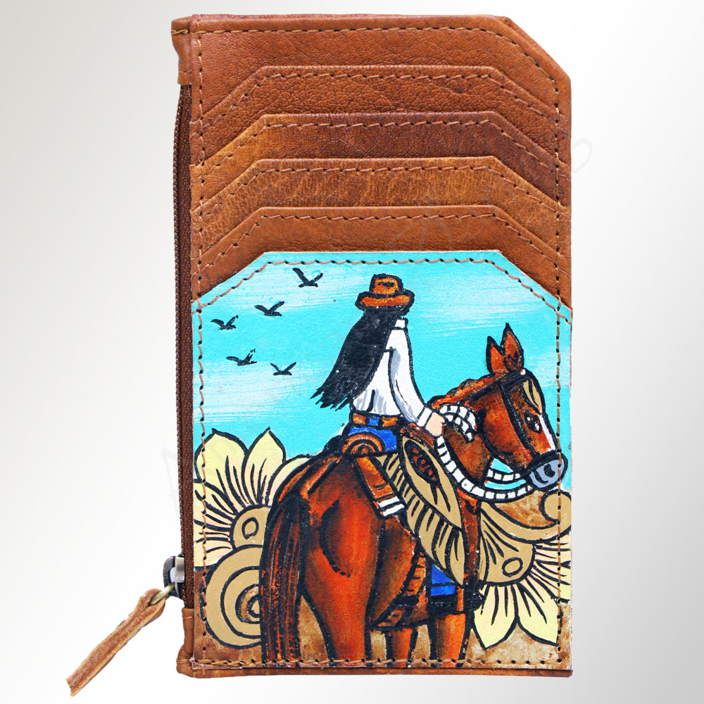 American Darling ADCCM101DR8 Card-Holder Genuine Leather Women Bag Western Handbag Purse