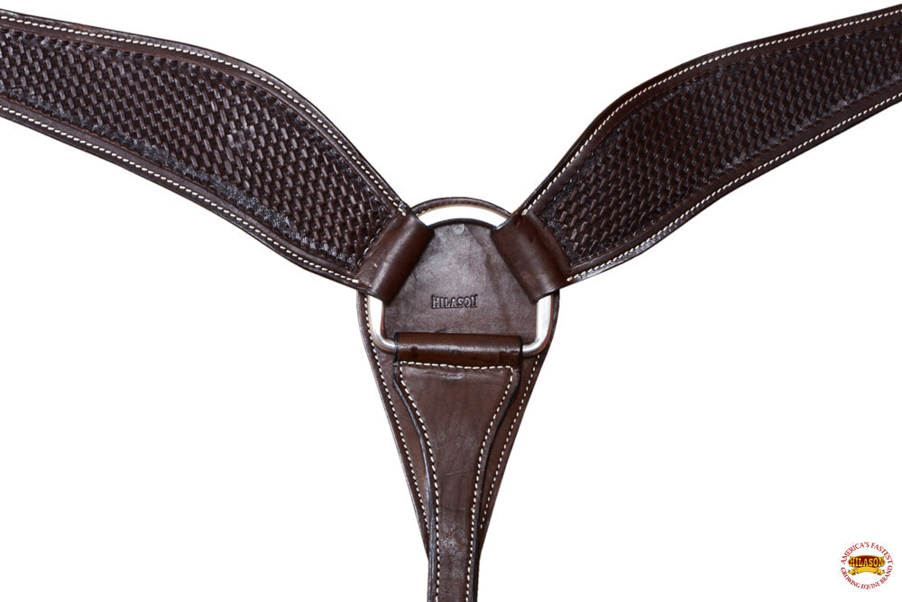 Hilason Western Roping Horse Breast Collar Basket weave Chocolate