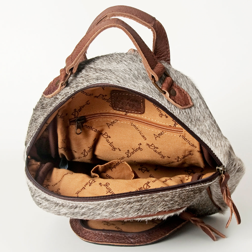 American Darling Hand Tooled Hair On Genuine Leather Women Bag Western Handbag Purse