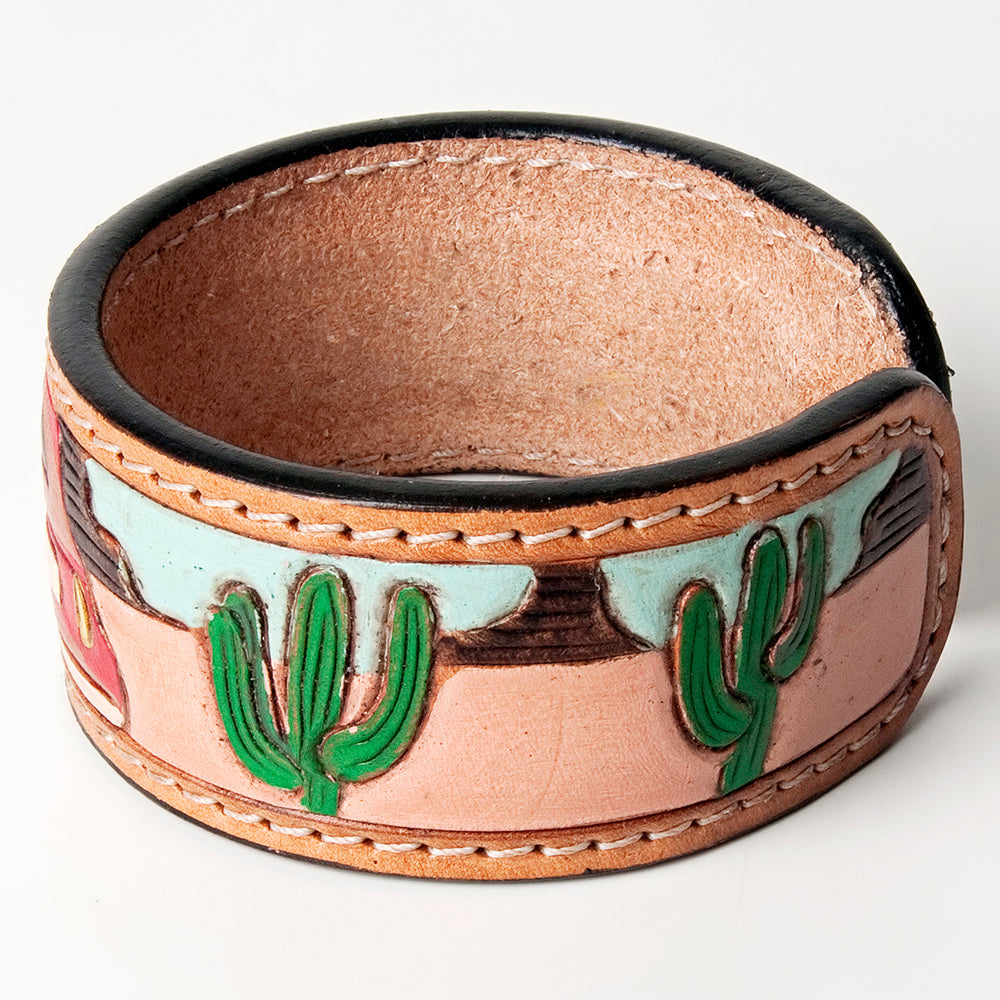 American Darling ADBRF155 Hand tooled carved Genuine Leather Bracelet women
