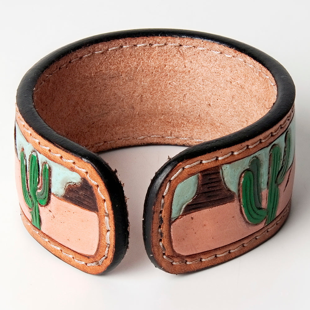 American Darling ADBRF155 Hand tooled carved Genuine Leather Bracelet women