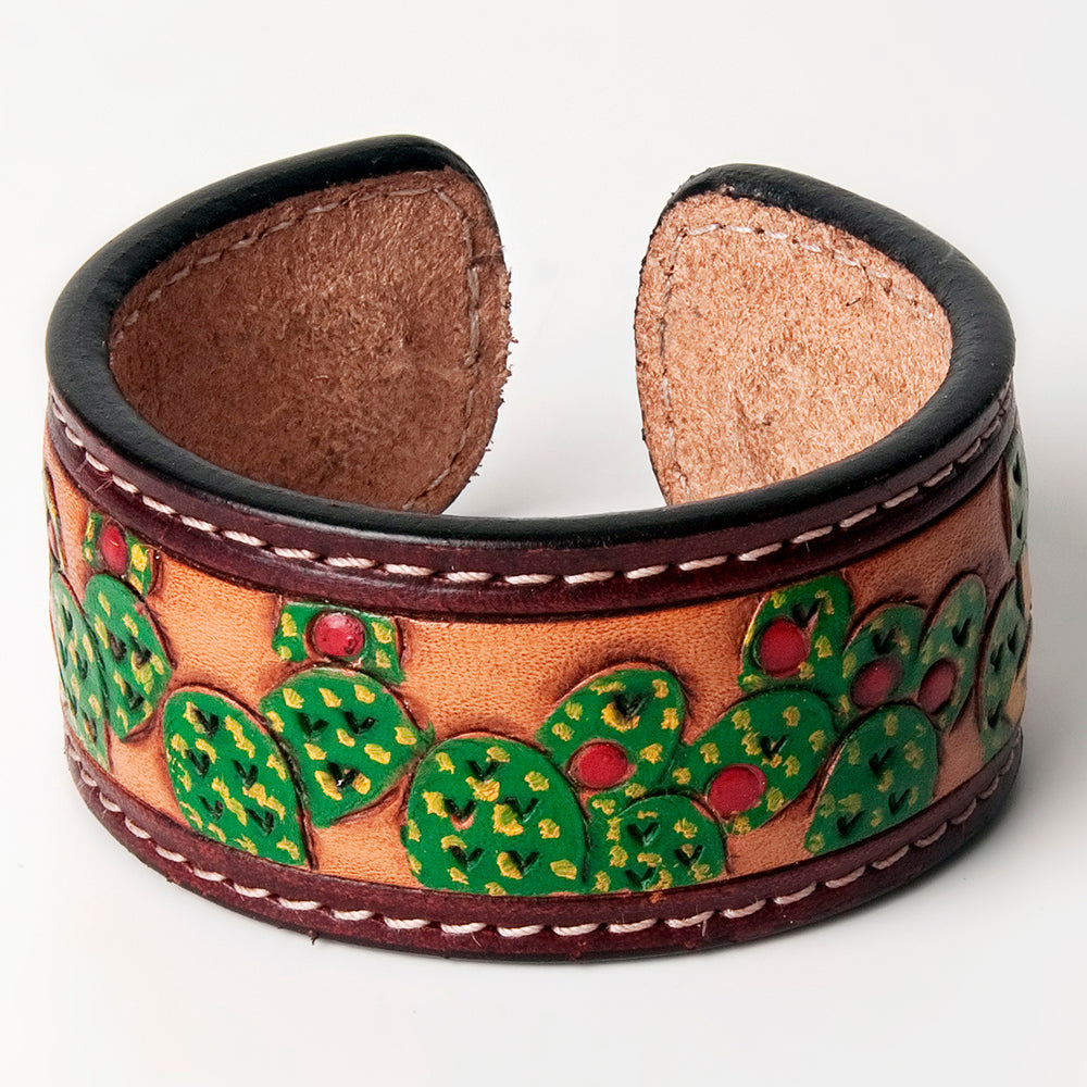 American Darling ADBRF162 Hand tooled carved Genuine Leather Bracelet women