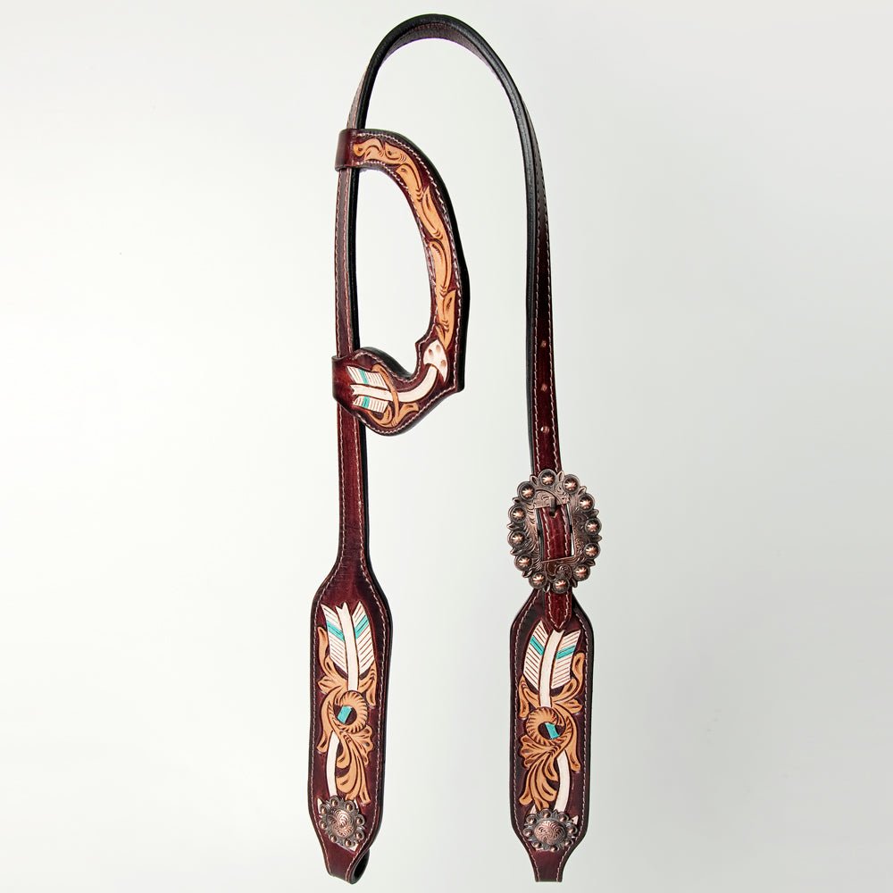 American Darling ADPAF133-HS Western Horse One Ear Headstall Leather