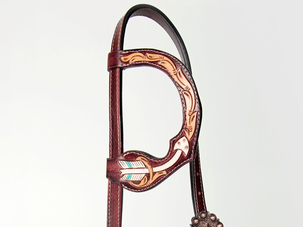 American Darling ADPAF133-HS Western Horse One Ear Headstall Leather