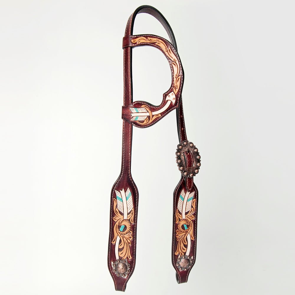 American Darling ADPAF133-HS Western Horse One Ear Headstall Leather