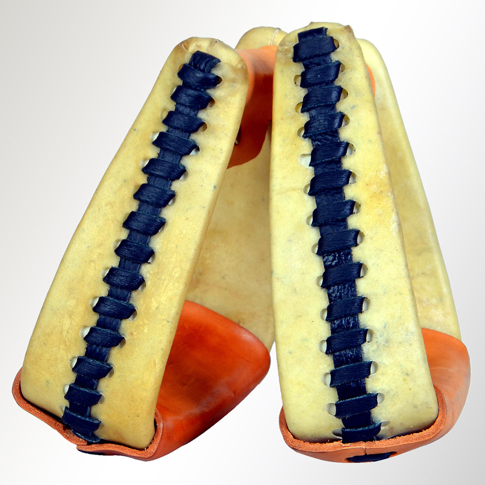 Horse Western Saddle Stirrup Rawhide Leather Stirrups Pair Hilason