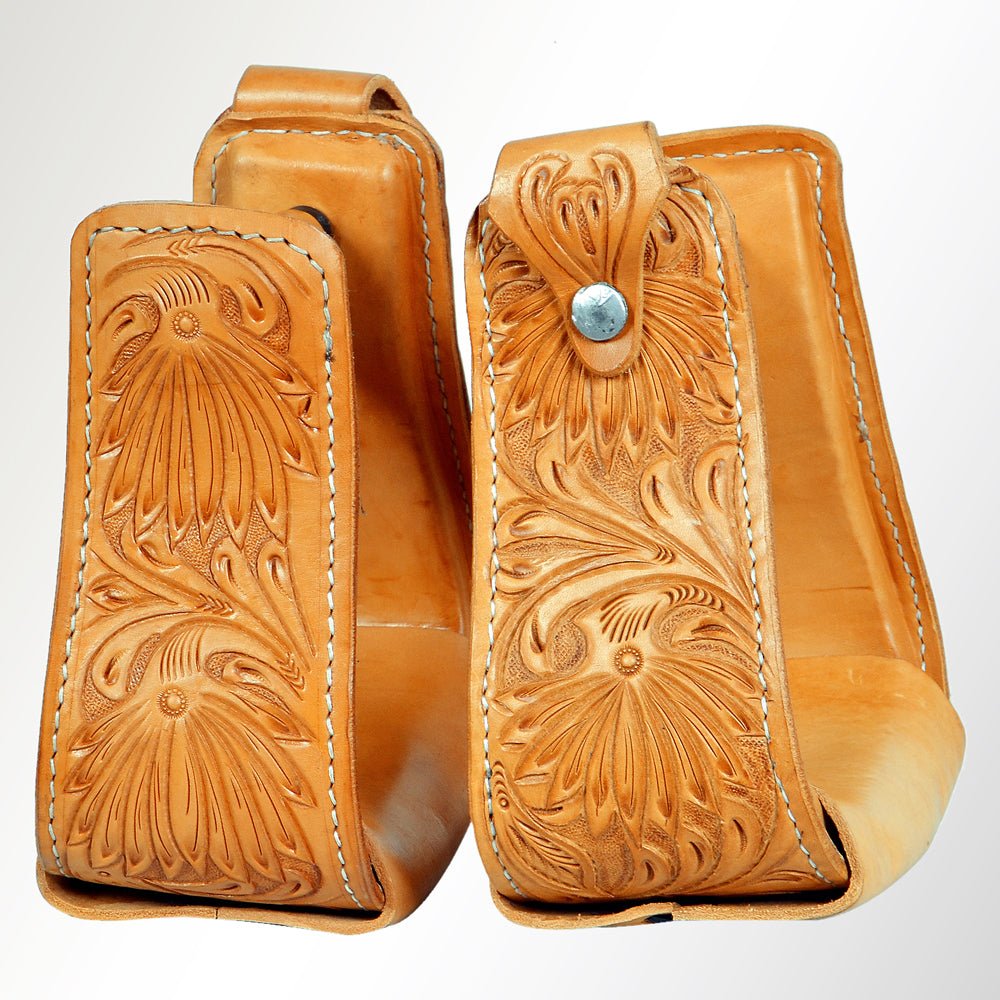 Horse Western Saddle Stirrup Leather Floral Stirrups Pair Hilason