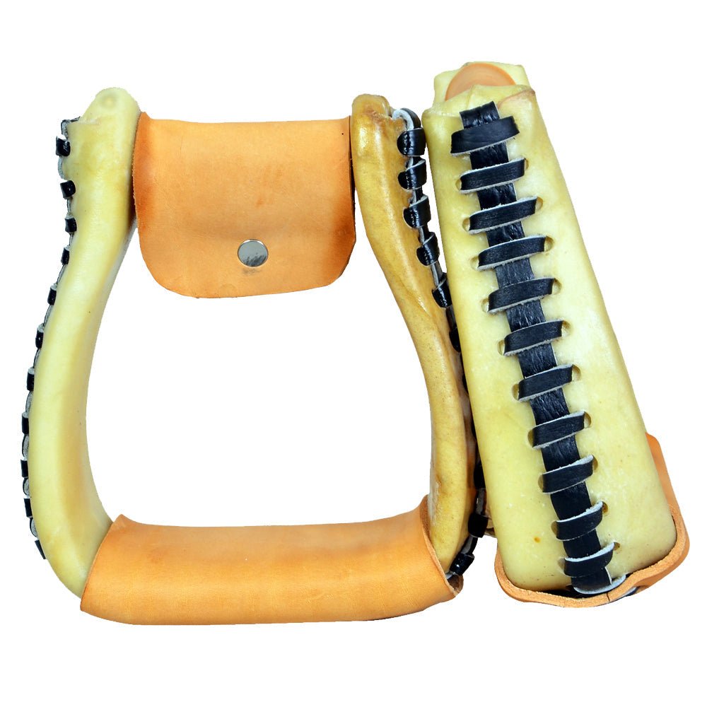 Horse Western Saddle Stirrup Rawhide Leather Stirrups Pair Hilason