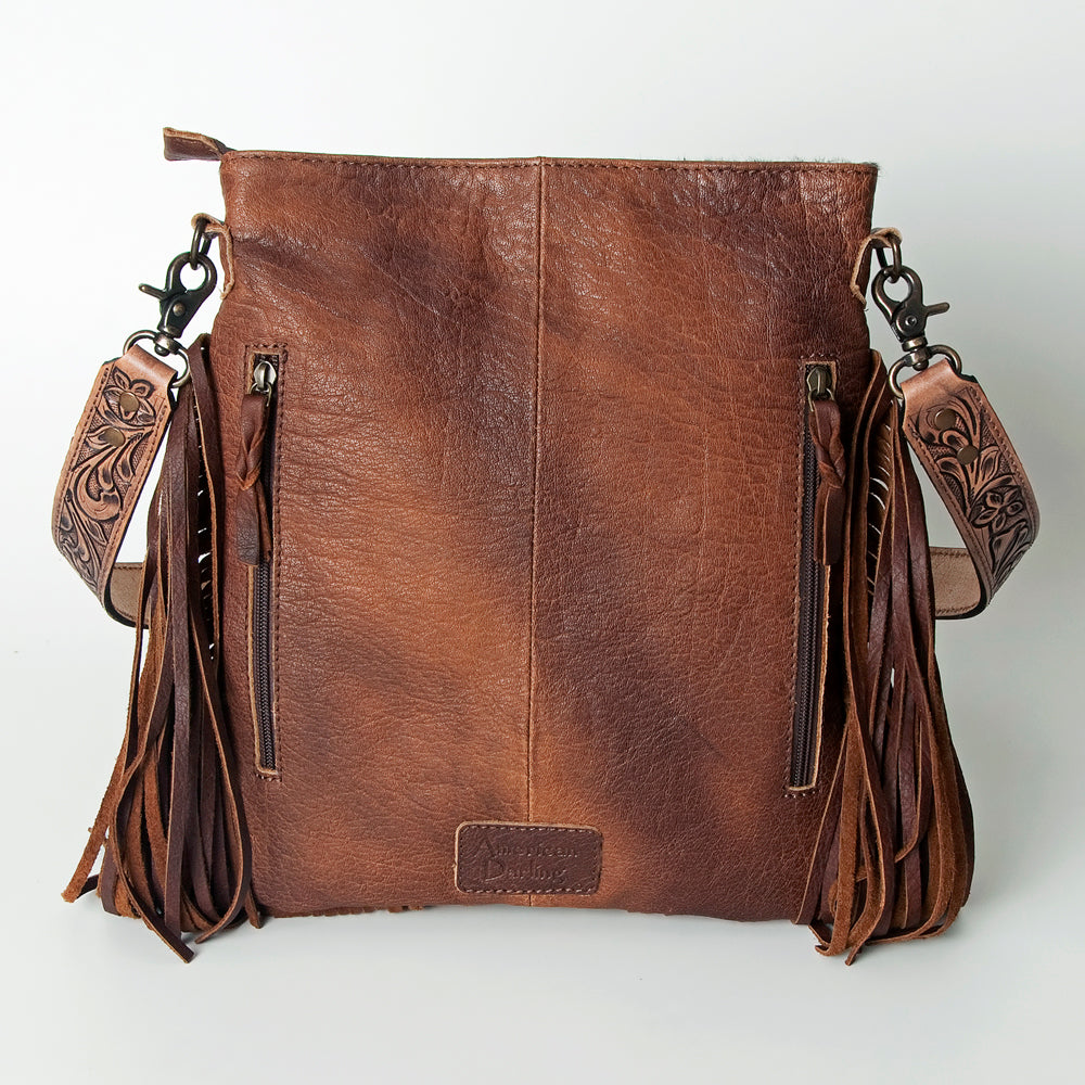 ADBGS192L American Darling Hand Tooled Hair On Genuine Leather Women Bag Western Handbag Purse