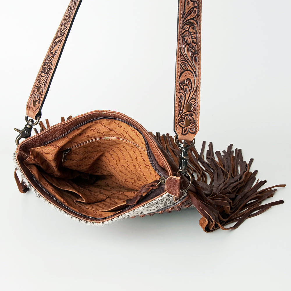 ADBGS192L American Darling Hand Tooled Hair On Genuine Leather Women Bag Western Handbag Purse