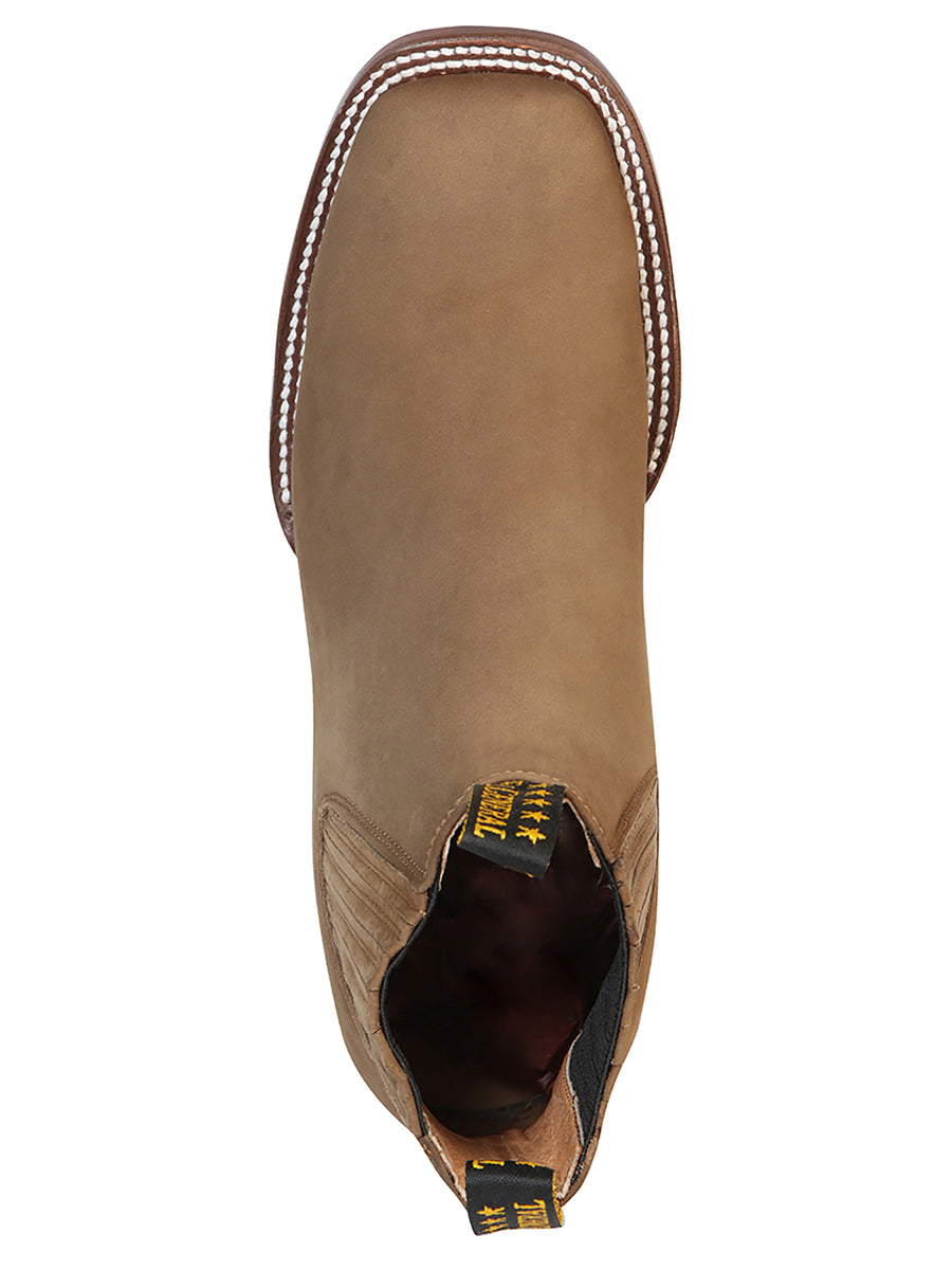 El General Square Toe Ankle Boot - Nobuck Brown 126198