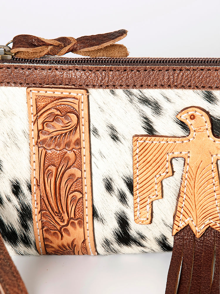 American Darling Wristlet Hand Tooled Hair On Genuine Leather Western Women Bag | Handbag Purse | Women Wristlet Purse | Wristlet Purse | Travel Wristlet Purse | Leather Wristlet Purse | Clutch Wristlet Purse