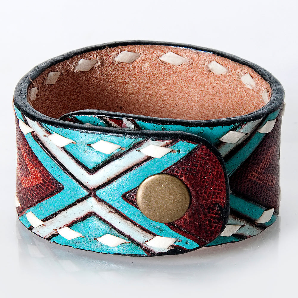 American Darling ADBRF167 Hand tooled carved Genuine Leather Bracelet women