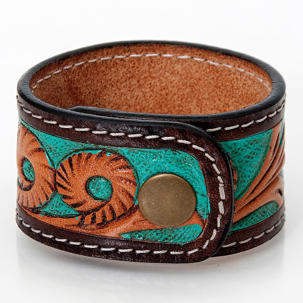 American Darling ADBRF173 Hand tooled carved Genuine Leather Bracelet women