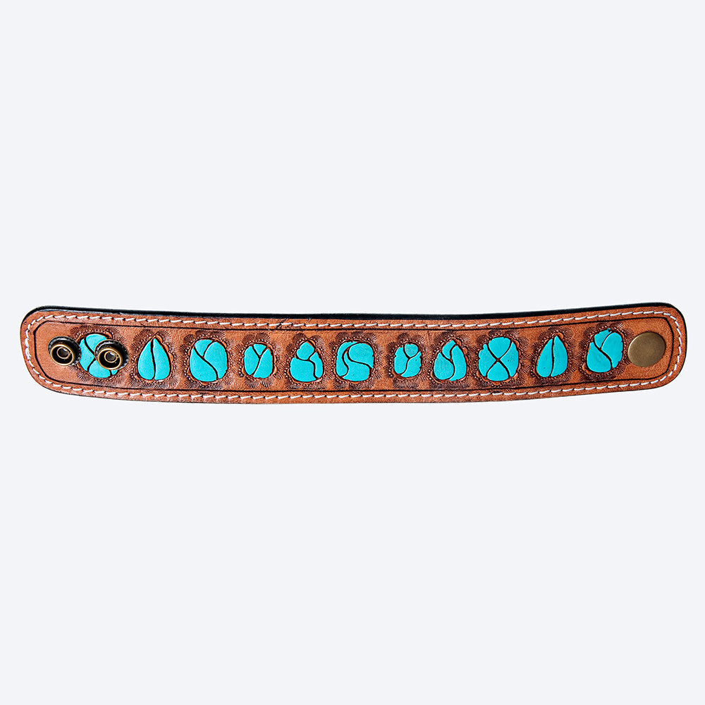 American Darling ADBRF188 Hand tooled carved Genuine Leather Bracelet women