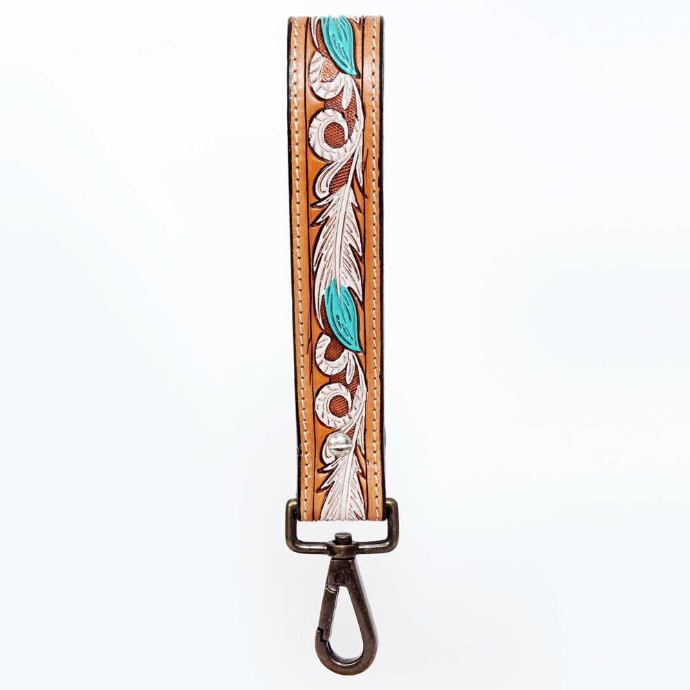 American Darling ADWSF107 Hand Tooled Genuine Leather Handle Strap For Wristlet Bags