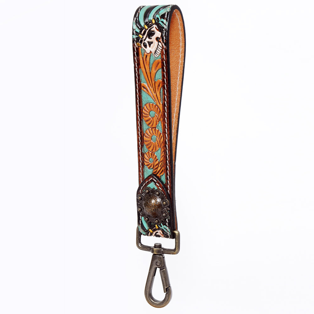 American Darling ADWSF111 Hand Tooled Genuine Leather Handle Strap For Wristlet Bags