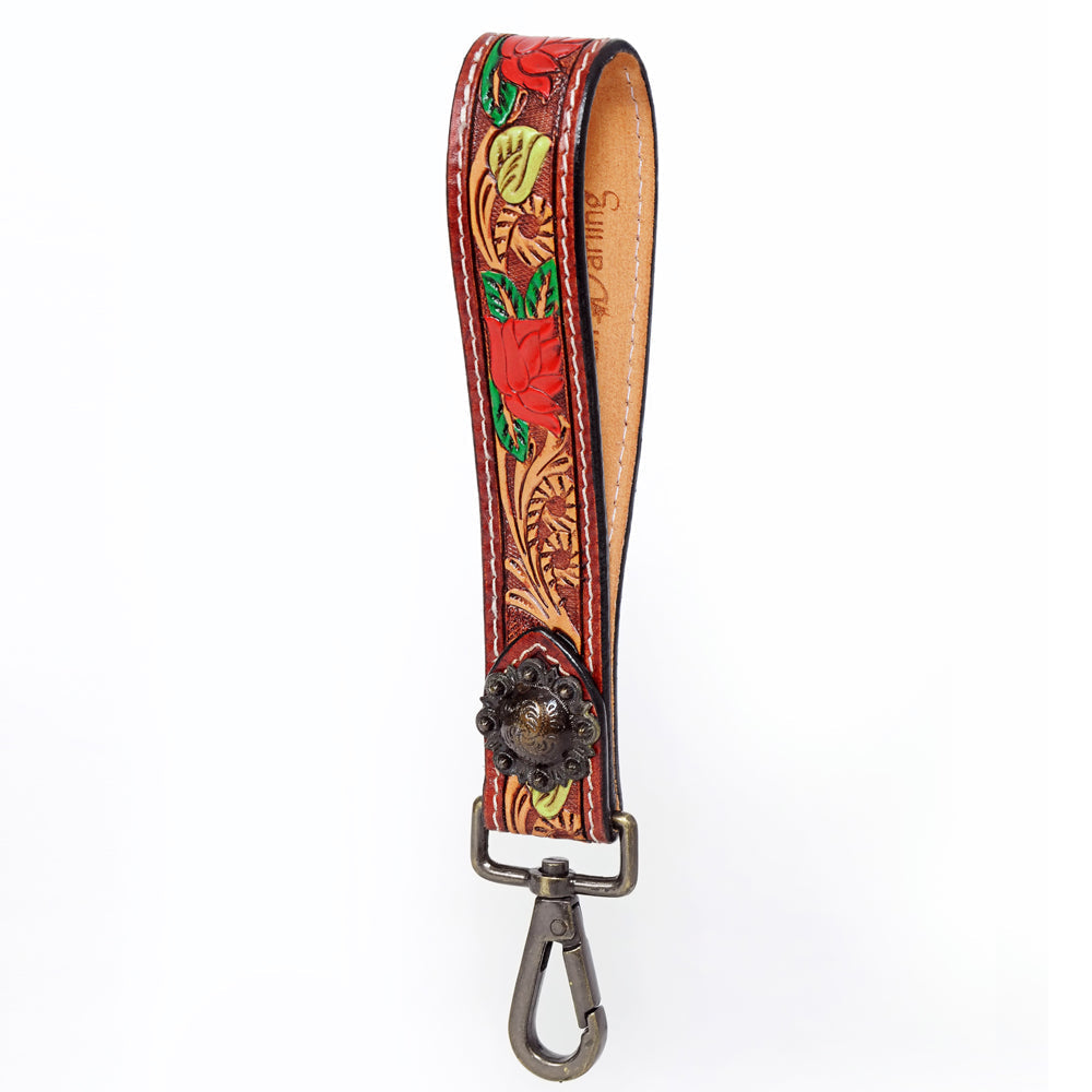 American Darling ADWSF117 Hand Tooled Genuine Leather Handle Strap For Wristlet Bags