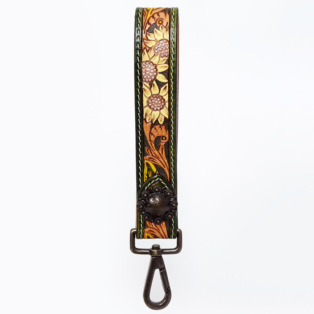 American Darling ADWSF121 Hand Tooled Genuine Leather Handle Strap For Wristlet Bags