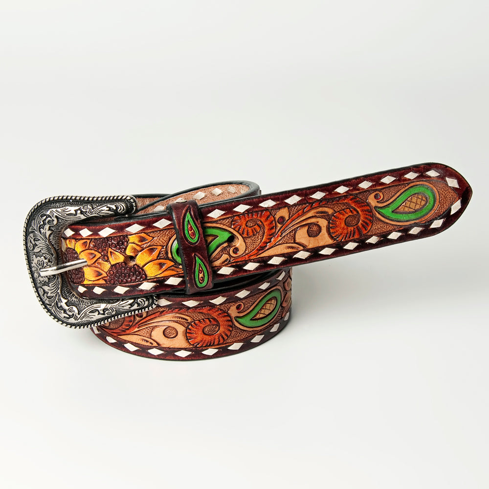 American Darling Beautifully Hand Tooled Genuine American Leather Belt Men and  Women