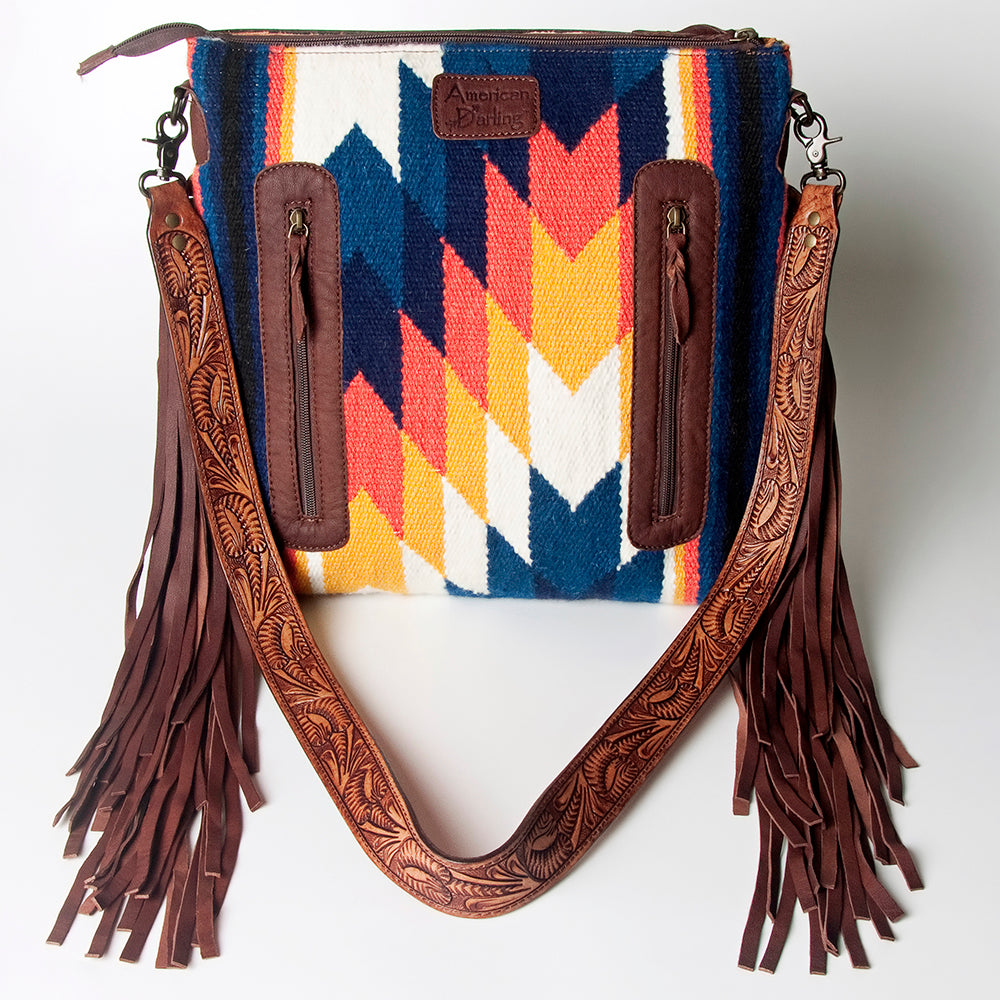 ADBGZ559 American Darling Hand Tooled Saddle Blanket Genuine Leather Women Bag Western Handbag Purse