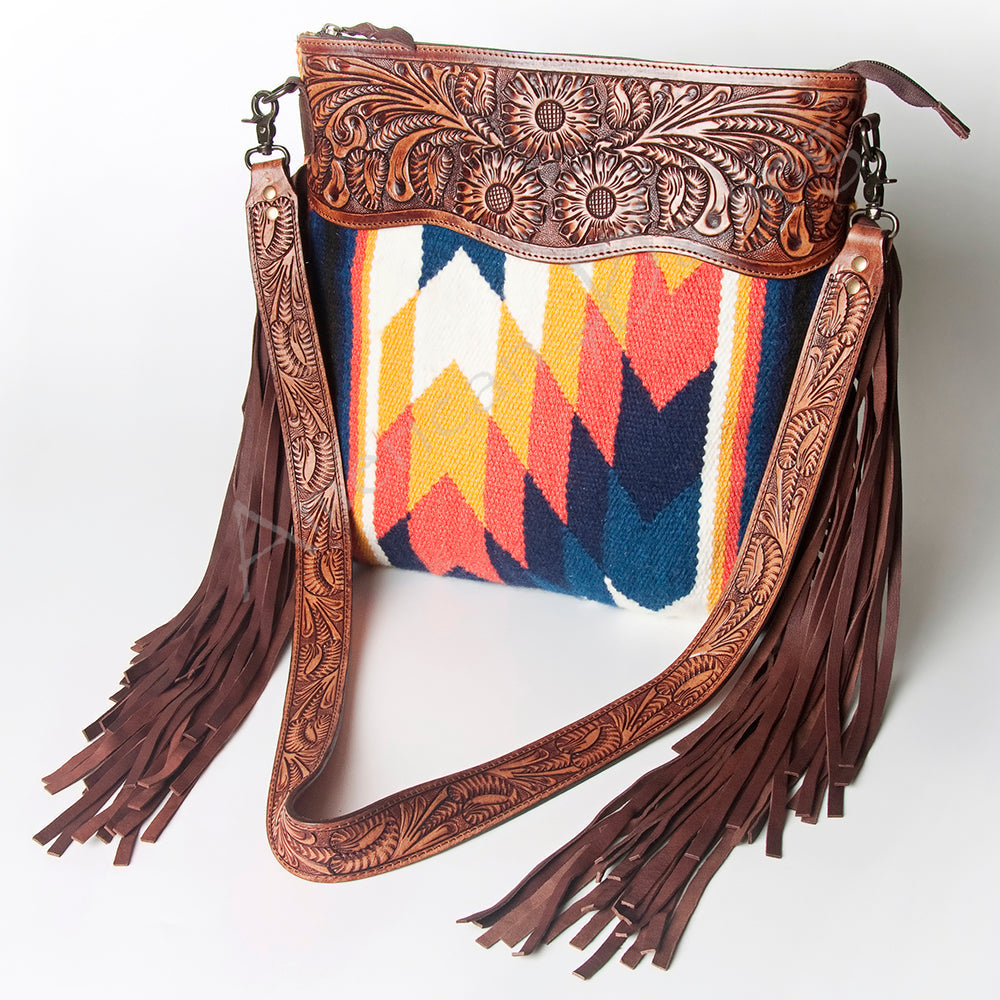 ADBGZ559 American Darling Hand Tooled Saddle Blanket Genuine Leather Women Bag Western Handbag Purse