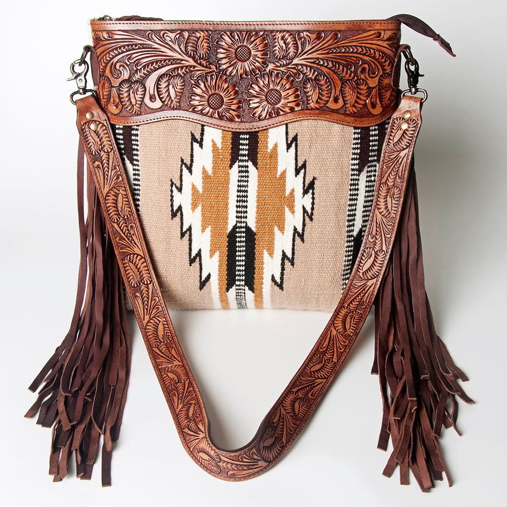American Darling ADBGZ562 Signature Crossbody Hand Tooled Saddle Blanket Genuine Leather Women Bag Western Handbag Purse