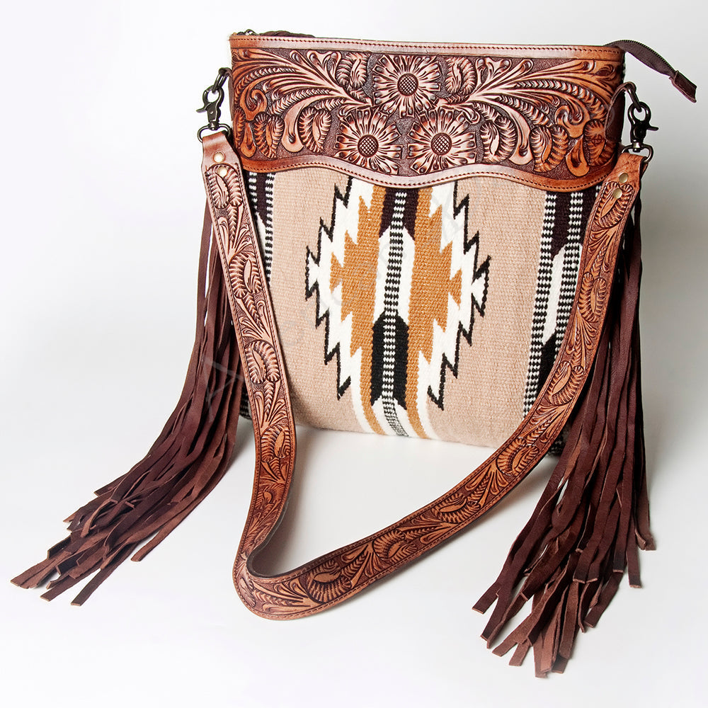 American Darling ADBGZ562 Signature Crossbody Hand Tooled Saddle Blanket Genuine Leather Women Bag Western Handbag Purse