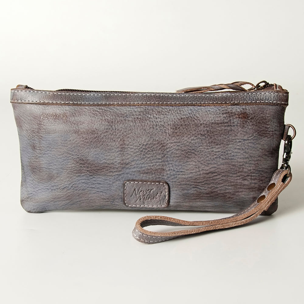 Never Mind Nmbg101A Wristlet Vintage Handmade Genuine Cowhide Leather Women Bag Western Handbag Purse