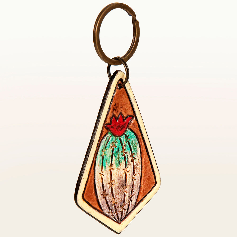 American Darling ADKR203 Hand Tooled Carved Genuine Leather Keyring