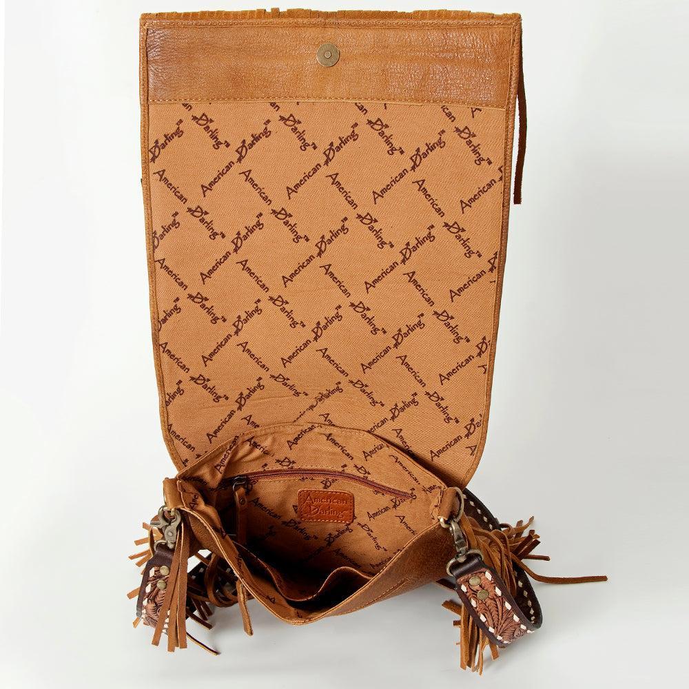 American Darling ADBGA239A Cross Body Hand Tooled Genuine Leather women bag western handbag purse