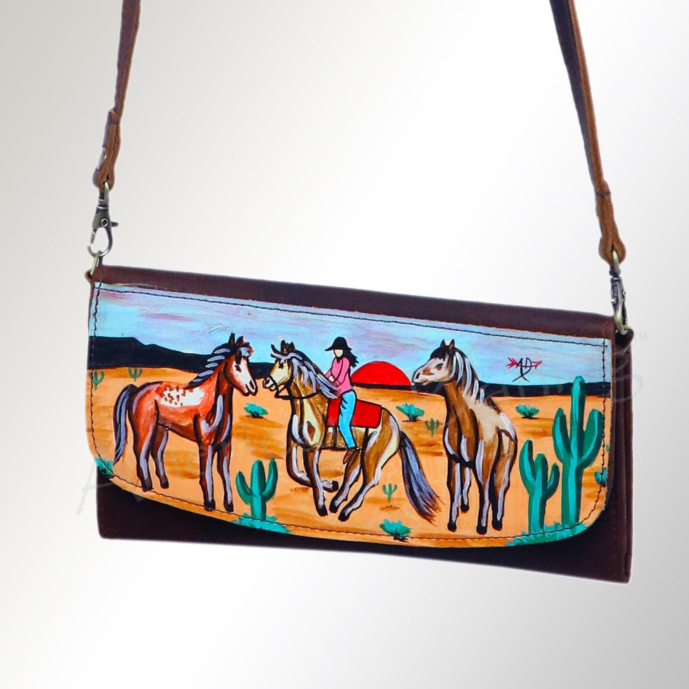 American Darling Wallet Genuine Leather Women Bag Western Handbag Purse