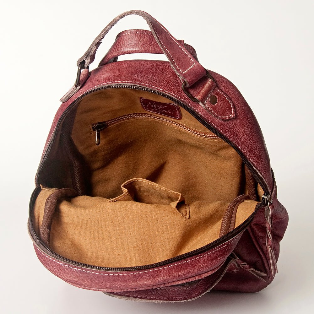 Never Mind Nmbg119G Backpack Vintage Handmade Genuine Cowhide Leather Women Bag Western Handbag Purse