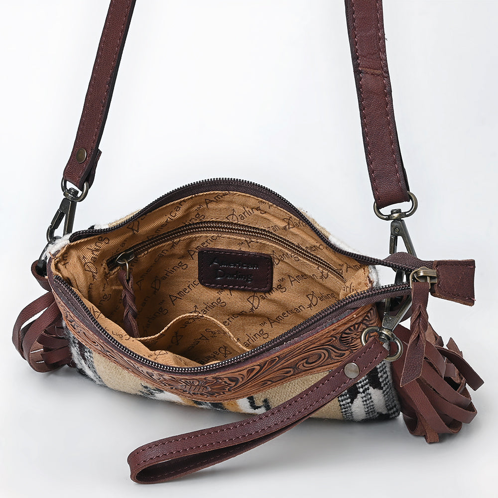 American Darling Cross Body Hand Tooled Saddle Blanket Genuine Leather Women Bag Western Handbag Purse