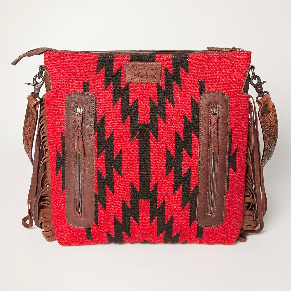 American Darling Signature Crossbody Hand Tooled Saddle Blanket Genuine Leather Women Bag Western Handbag Purse