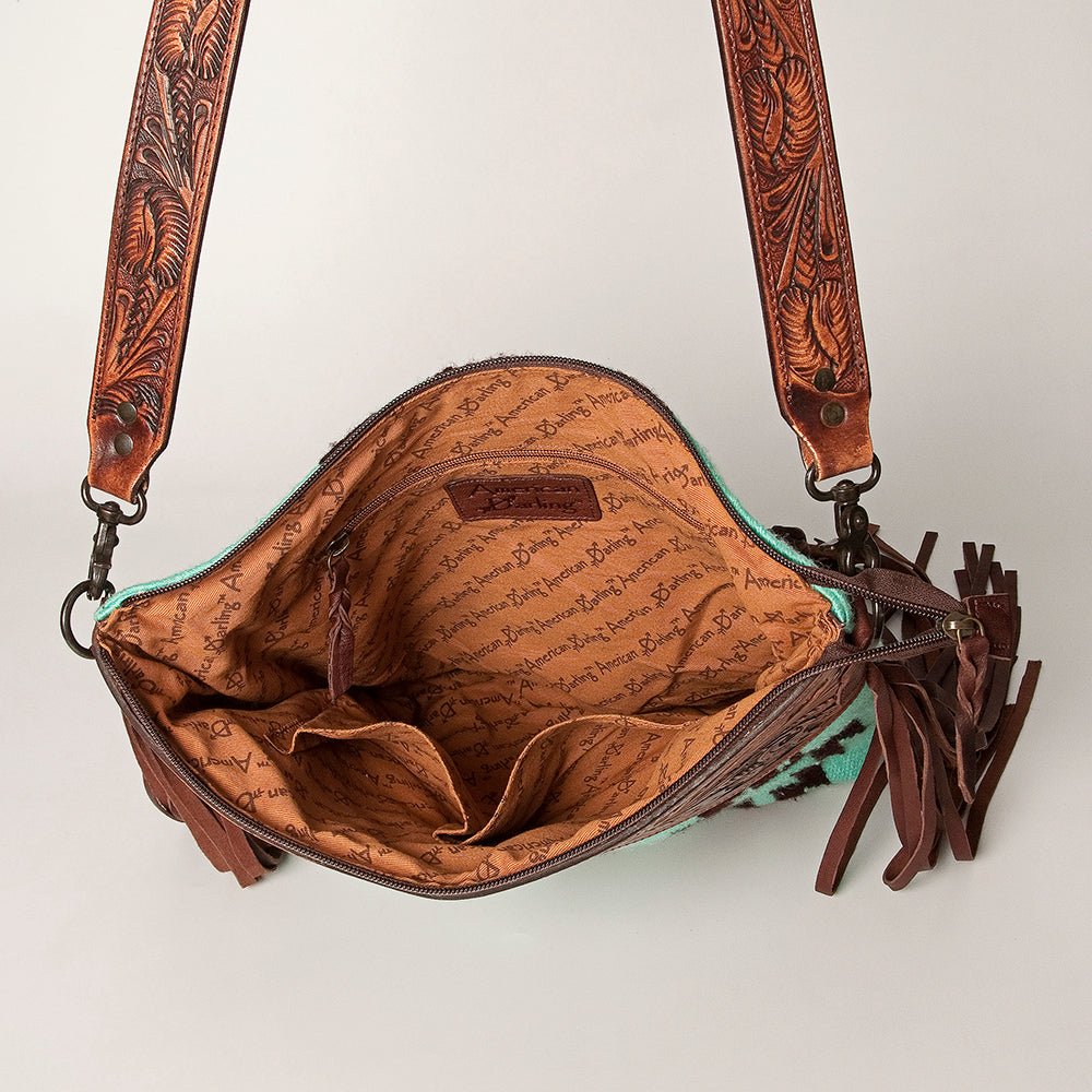 American Darling Signature Crossbody Hand Tooled Saddle Blanket Genuine Leather Women Bag Western Handbag Purse