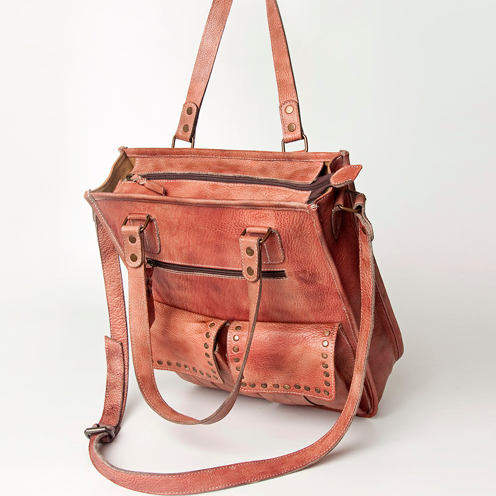 Never Mind Nmbg111E Tote Vintage Handmade Genuine Cowhide Leather Women Bag Western Handbag Purse