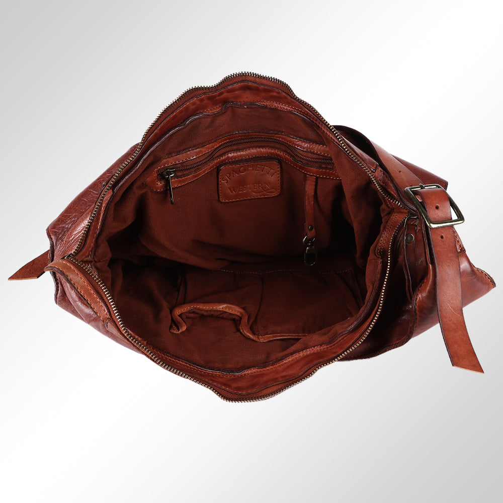 Spaghetti Western Swc125Cg Tote Vintage Handmade Drum Dyed Genuine European Cowhide Leather Women Bag Western Handbag Purse