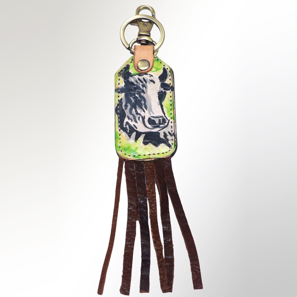 American Darling ADKRM103 Hand Tooled Carved Genuine Leather Keyring