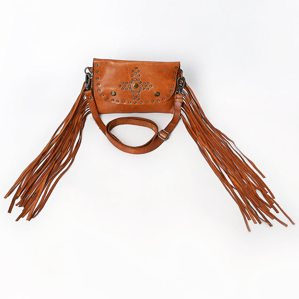 Spaghetti Western Swc147Tan Envelope Vintage Handmade Drum Dyed Genuine European Cowhide Leather Women Bag Western Handbag Purse