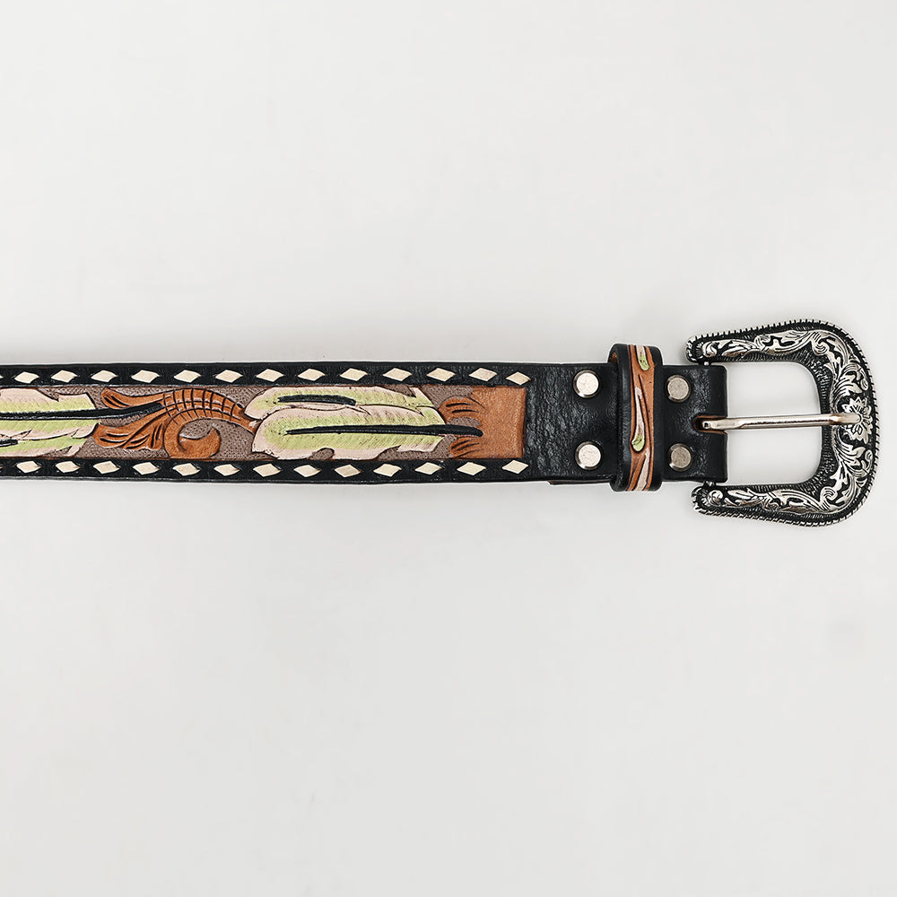 American Darling ADBLF134-L Beautifully Hand Tooled Genuine American Leather Belt Men and  Women
