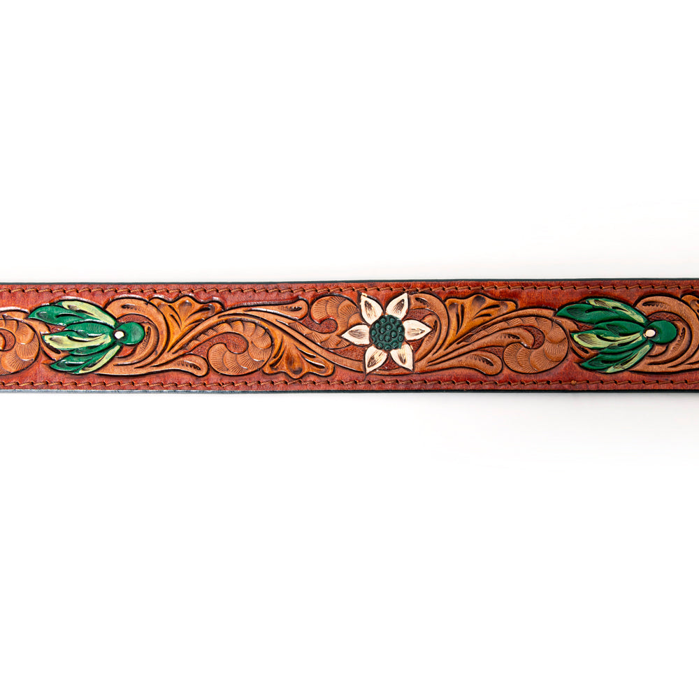 American Darling ADBLF138-L Beautifully Hand Tooled Genuine American Leather Belt Men and  Women
