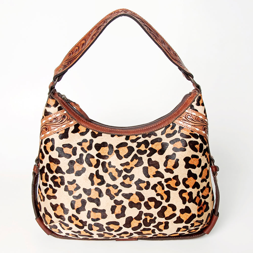 American Darling ADBGZ593 Hobo Hand Tooled Hair-On Genuine Leather Women Bag Western Handbag Purse