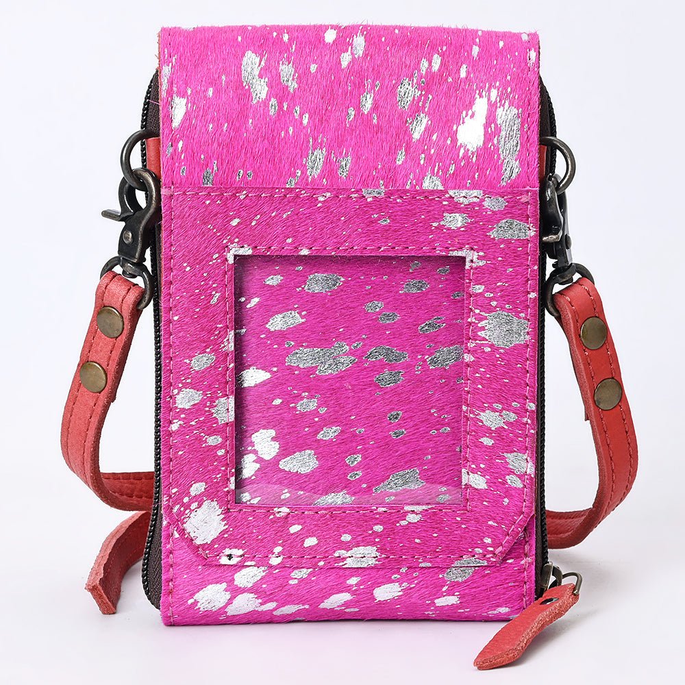 American Darling Cell Phone Holder Hair On Genuine Leather women bag western handbag purse