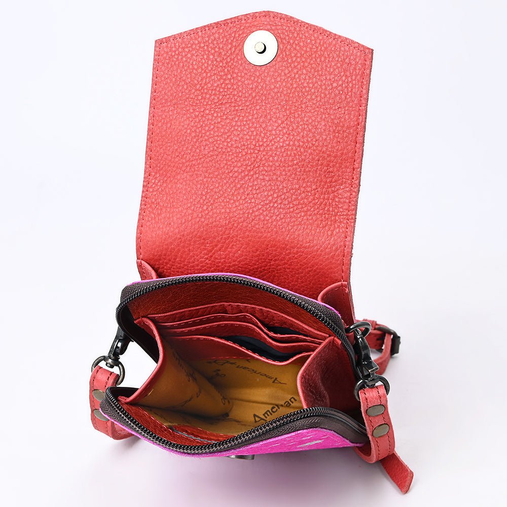 American Darling Cell Phone Holder Hair On Genuine Leather women bag western handbag purse