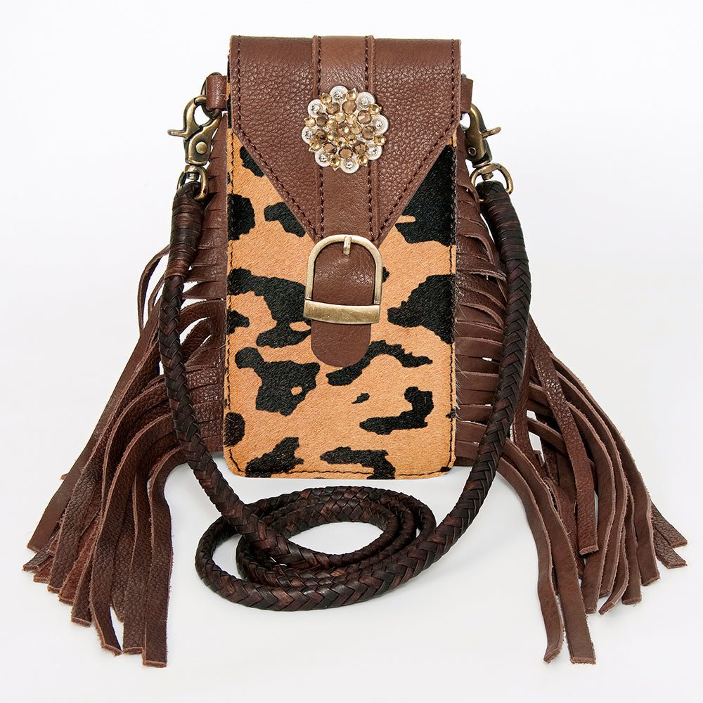 American Darling Cell Phone Holder Hair On Genuine Leather women bag western handbag purse